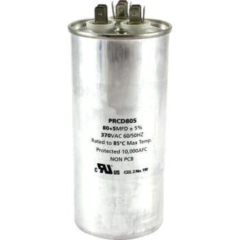 Image for 370 Volt 80/5 MFD Round Run Capacitor from HD Supply