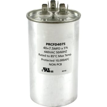 Image for 440 Volt 40/7.5 MFD Round Run Capacitor from HD Supply