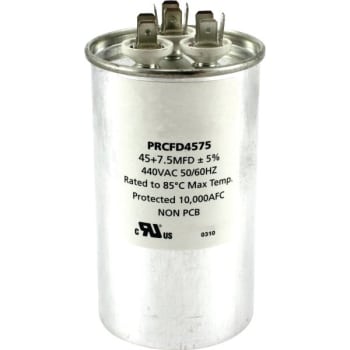 Image for 440 Volt 45/7.5 MFD Round Run Capacitor from HD Supply