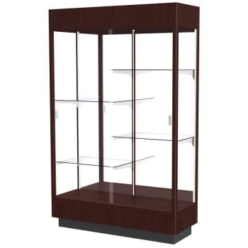 Image for Ghent Waddell Heritage Wood Display Case Java Hardwood Finish W/ Mirror Back from HD Supply