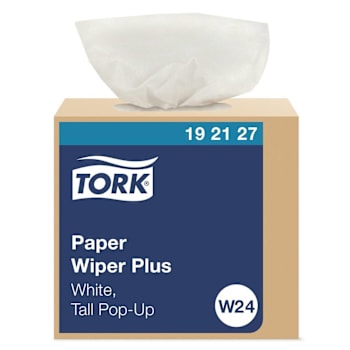 Image for Tork Paper Wiper Plus Cleaning Wipes, Pop-Up Box, 1-Ply, White, 100 Towels Per Pack, Case Of 8 from HD Supply