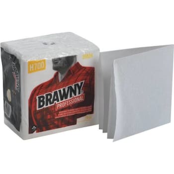 Brawny Professional H700 1/4-Fold White Disposable Cleaning Towel (12-Case)