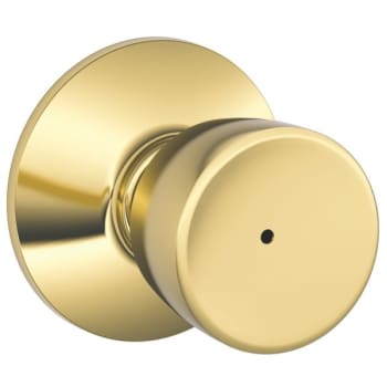 Schlage F-Series Lock F40 Privacy Bell Knob (Bright Brass)