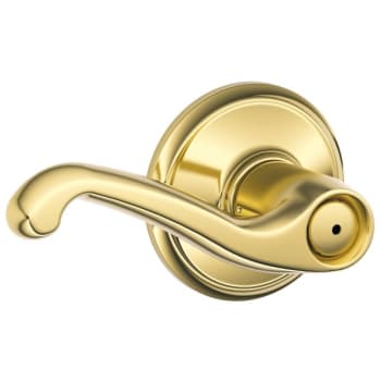 Image for Schlage F-Series Lock F40 Privacy Lever Flair Lever (Bright Brass) from HD Supply
