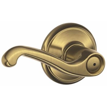Schlage F-Series Lock F40 Privacy Lever Flair Lever (Antique Brass)