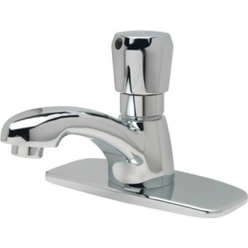 Image for Zurn Single-Hole Metering Faucet 0.5 GPM With Vandal-Resistant Spray And 4 In. Plate from HD Supply