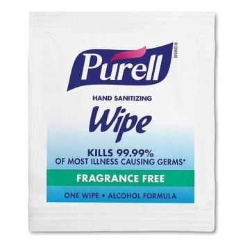 Purell Premoistened Sanitizing Hand Wipes, Individually Wrapped, Carton Of 1000