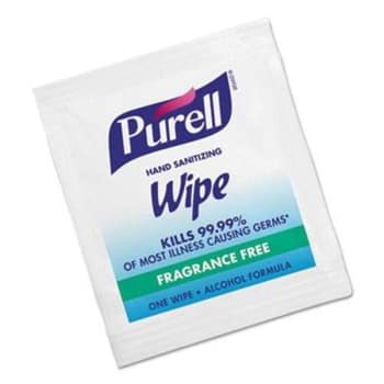 PURELL Premoistened Sanitizing Hand Wipes, Individually Wrapped, Carton Of 1000