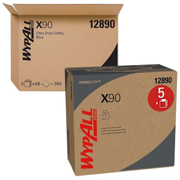 Image for Wypall Blue X90 Hydroknit Ultra Duty Cloths, 5 Boxes-Carton from HD Supply
