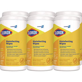 Image for Disinfecting Wipes, 1-Ply, 7 X 8, Lemon Fresh, White, 75/Canister, 6/Carton from HD Supply