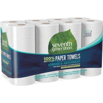 Seventh Generation 100% Recycled Paper Towel Rolls, 2-Ply, Package Of 8