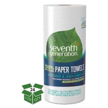 Image for Seventh Generation 100% Recycled Paper Towel Rolls 2-Ply 156 SH/RL Carton of 24 from HD Supply