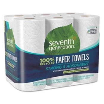 Seventh Generation 100% Recycled Paper Towel Rolls, 2-Ply, Package Of 6