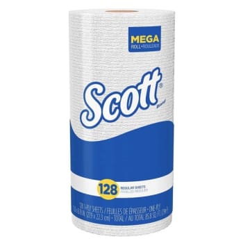Scott® Kitchen Standard Paper Towels (41482), With Fast-Drying Absorbency Pockets™ (20 Rolls/Case, 128 Sheets/Roll)