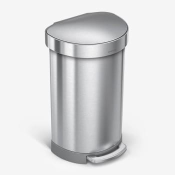 Image for Simplehuman Semiround Hands Free Step Can 45l/12 Gal Brushed Stainless Steel from HD Supply