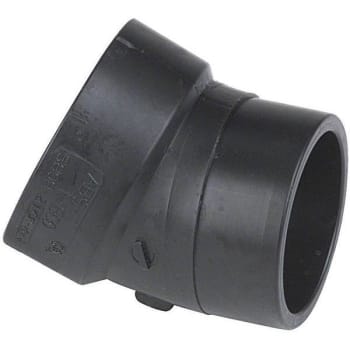 Image for Nibco 2 In. ABS DWV 22-1/2-Degree Spigot X Hub Elbow from HD Supply