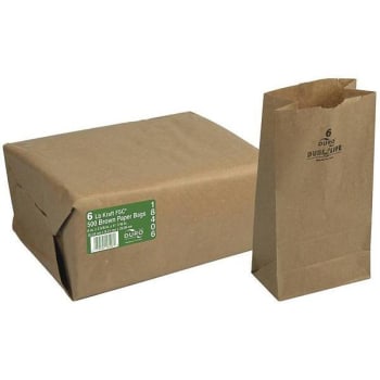 Duro 6 Lb. Size 35 Lb. Basis Weight 6 In. X 3-5/8 In. X 11-1/16 In. Kraft Grocery Bags (500-Pack)