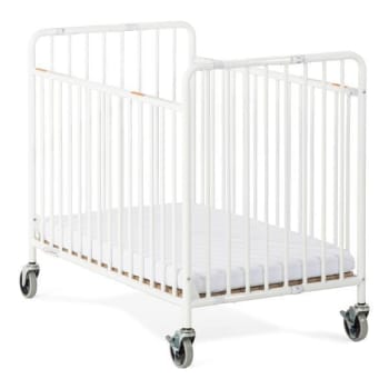 Foundations Compact Stowaway™ Easyroll™ Folding Crib W/ Oversized Casters