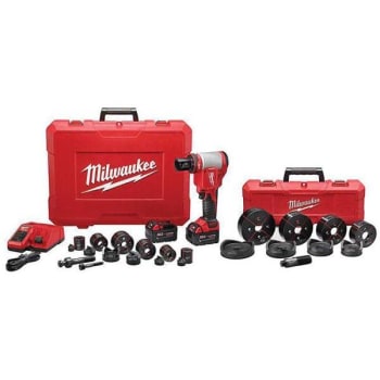 Image for Milwaukee M18 18v Li-Ion Knockout Tool Kit 1/2 In. - 4 In. W/ Die Set And 3.0ah Batteries from HD Supply