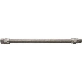 Watts 3/8 In. Od, 1/4 In. Id, 1/2 In. Mnpt X 1/2 In. Mnpt, 24 In. Long Stainless Steel Gas Connector
