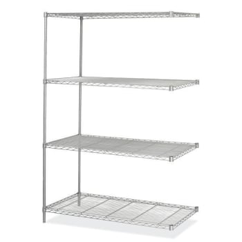 Image for Safco 4-Shelf Industrial Add-On Unit, 48"W X 24"D X 72"H, Metallic Gray from HD Supply