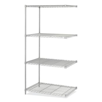Image for Safco 4-Shelf Industrial Add-On Unit, 36"W X 24"D X 72"H, Metallic Gray from HD Supply
