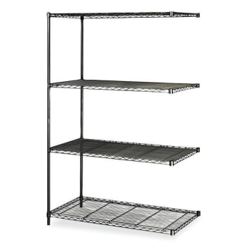 Image for Safco 4-Shelf Industrial Add-On Unit, 48"W X 24"D X 72"H, Black from HD Supply