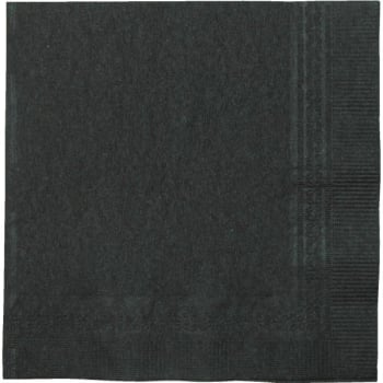 Lapaco Paper Beverage Napkin, 2-Ply, 1/4-Fold, 9.75 X 9.75", Black, Case Of 1,000