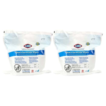 Image for Clorox Healthcare Bleach Germicidal Wipes, 12 In X 12 In, Refill For Bucket, 100 Count Pouch, Case Of 2 from HD Supply