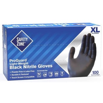 Image for The Safety Zone X-Large Black Powder-Free Nitrile Disposable Gloves (100-Pack) from HD Supply