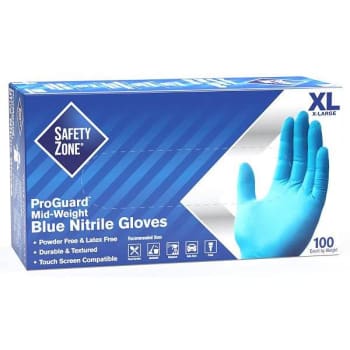 The Safety Zone X-Large Blue Powder-Free Nitrile Disposable Gloves (100-Pack)