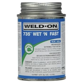 IPS 1/4 Pt. PVC Weld-On Cement Wet-N-Fast (Blue)