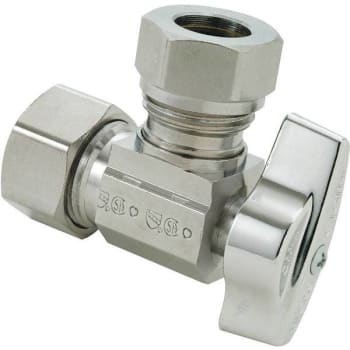 Image for Brasscraft 1/2 " Comp Inlet X 7/16 & 1/2 " Od Outlet 1/4-Turn Ball Stop from HD Supply