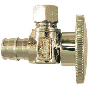 Image for Apollo 1/2 In. Chrome-Plated Brass Pex-A Expansion Barb X 3/8 In. Compression Quarter-Turn Angle Stop Valve from HD Supply