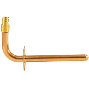 Image for Apollo PEX-A Expansion Barb Stub-Out, 8" X 1/2", Copper, 90-Degree Elbow W/ Flange from HD Supply