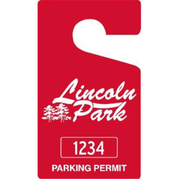 Image for Custom Plastic Parking Permit Tags, Solid Red, Large, Package Of 100 from HD Supply