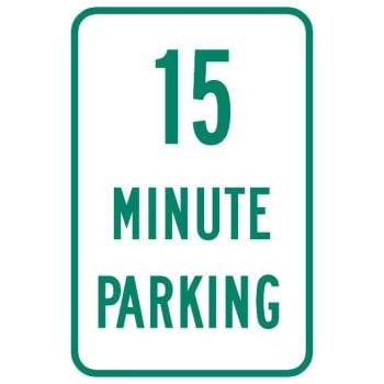 Image for "15 Minute Parking" Sign, Non-reflective, 12 X 18" from HD Supply