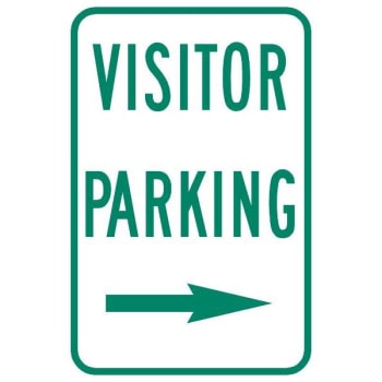 Image for Visitor Parking Sign With Right Arrow, Non-Reflective, 12 X 18 from HD Supply