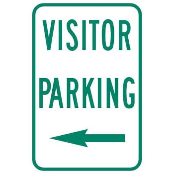 Image for "Visitor Parking" Sign with Left Arrow, Reflective, 12 x 18" from HD Supply