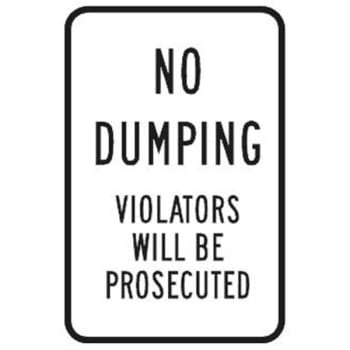 Image for "no Dumping Violators Will Be Prosecuted" Sign, Non-reflective, 12 X 18" from HD Supply