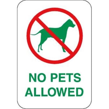 Image for "no Pets Allowed Sign", Non-reflective, 12 X 18" from HD Supply