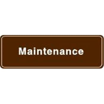 Maintenance Interior Sign, 9 X 3