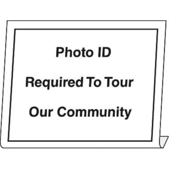 Image for Photo Id Required Desk Sign, 5 X 4 from HD Supply