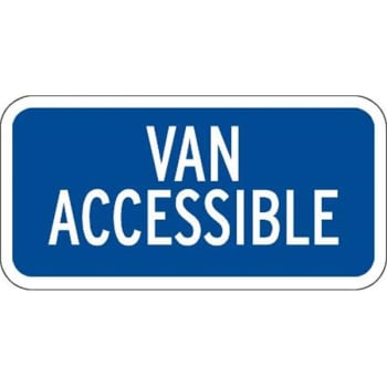 Image for Disabled Parking Van Accessible Sign, Blue Non-Reflective, 12 X 6 from HD Supply