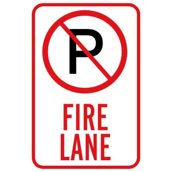 Image for "no Parking" Symbol Fire Lane Sign, Non-reflective, 12 X 18" from HD Supply