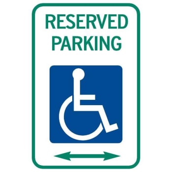 Image for "RESERVED Parking Disabled" Parking Sign with Arrows, Reflective, 12 x 18" from HD Supply