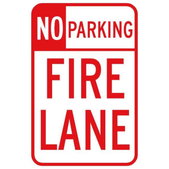 Image for No Parking Fire Lane Sign, Classic Design, Non-Reflective, 12 X 18 from HD Supply