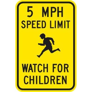 Image for 5 Mph/watch For Children/symbol Sign, High Intensity, 12 X 18 from HD Supply