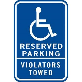 Image for "reserved/violators Towed" Disabled Parking Sign, Non-Reflective, 12 X 18" from HD Supply