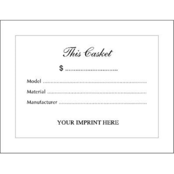 Image for Casket Price Panel Card, Appc-11 Package Of 100 from HD Supply